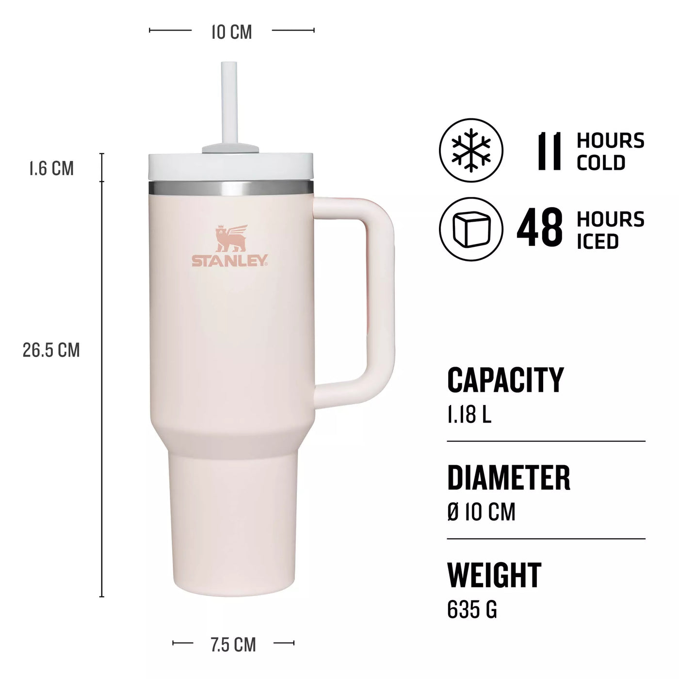 Stanley Quencher H2.0 Flowstate™ Tumbler | 40 OZ / 1.2L ( Rose Quartz)